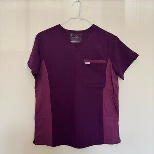 Figs Women’s Catarina V-Neck Top in Deep Purple